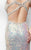 Primavera Couture - 1147 Sequined Deep V-neck Dress in Neutral
