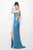Primavera Couture - 1148 Sequined Sweetheart Sheath Gown in Blue