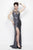 Primavera Couture - 1163 Embellished Illusion Jewel Sheath Dress in Gray