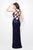 Primavera Couture - 1181 Sequined V-neck Sheath Dress in Blue