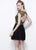 Primavera Couture - 1308 Beaded Open Back Cocktail Dress in Black