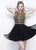 Primavera Couture - 1308 Beaded Open Back Cocktail Dress in Black