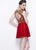 Primavera Couture - 1308 Beaded Open Back Cocktail Dress in Red