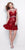 Primavera Couture - 1312 Cap Sleeve Sequined Mini Dress in Red
