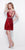 Primavera Couture - 1312 Cap Sleeve Sequined Mini Dress in Red
