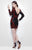 Primavera Couture - 1317 Long Sleeve Sequined Cocktail Dress in Black and Red