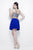 Primavera Couture - 1319 Sequined Two-Piece Party Dress in Blue