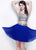 Primavera Couture - 1319 Sequined Two-Piece Party Dress in Blue