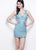 Primavera Couture - 1322 Sequined V-Neck Cocktail Dress in Blue