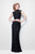 Primavera Couture - 1506 Laced Illusion High Neck Sheath Dress in Black