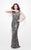 Primavera Couture - 1578 Brilliant Capsleeve Sequined Evening Dress in Gray
