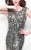 Primavera Couture - 1578 Brilliant Capsleeve Sequined Evening Dress in Gray
