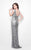 Primavera Couture - 1578 Brilliant Capsleeve Sequined Evening Dress in Gray