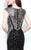 Primavera Couture - 1584 Shimmering Illusion High Slit Evening Dress in Black and Silver