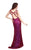 Primavera Couture - 9500 Sparkling V-Neck Cutout Evening Dress in Pink