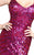 Primavera Couture - 9500 Sparkling V-Neck Cutout Evening Dress in Pink