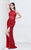 Primavera Couture - 9805 Cowl Back Halter Sequin Embellished Gown in Red