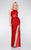 Primavera Couture - 9805 Cowl Back Halter Sequin Embellished Gown in Red