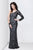 Primavera Couture - 9814 One-Sleeve Bedazzling Evening Gown in Black