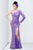 Primavera Couture - 9814 One-Sleeve Bedazzling Evening Gown in Purple