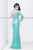 Primavera Couture - 9818 Sequined Asymmetric Sheath Dress in Green