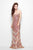 Primavera Couture - 9849 Strapless Sequined Gown with Zigzag Accents in Pink