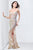 Primavera Couture - 9849 Strapless Sequined Gown with Zigzag Accents in Neutral