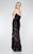 Primavera Couture - 9849 Strapless Sequined Gown with Zigzag Accents in Black