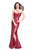Primavera Couture - 9681 Bare-Shoulder Embellished Evening Gown in Red