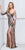 Primavera Couture - 9869 One-Sleeve Sequined Striped Evening Gown in Nude