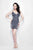 Primavera Couture - 9911 Sequined V-Neck Sheath Dress in Blue
