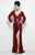 Primavera Couture - 9930 Sequined Gown with Sheer Accents in Red