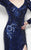 Primavera Couture - 9930 Sequined Gown with Sheer Accents in Blue