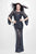 Primavera Couture - 9931 Sheer Sequined Bellsleeve Evening Gown in Black