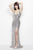 Primavera Couture - 9946 Plunging V-Neck Sequined Evening Gown  in Silver