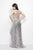 Primavera Couture - 9946 Plunging V-Neck Sequined Evening Gown  in Silver