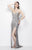 Primavera - 9976 Glittering Haltered Evening Gown in Silver