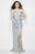 Primavera - 9976 Glittering Haltered Evening Gown in Blue
