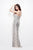 Primavera - 9982 Strapless Sequined Evening Gown in Silver