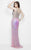 Primavera - 9988 Asymmetrical Sequined Evening Gown in Pink