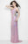 Primavera - 9988 Asymmetrical Sequined Evening Gown in Pink