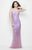 Primavera - 9988 Asymmetrical Sequined Evening Gown in Pink