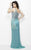 Primavera - 9988 Asymmetrical Sequined Evening Gown in Blue