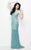 Primavera - 9988 Asymmetrical Sequined Evening Gown in Blue