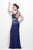 Primavera Couture - 9995 Bejeweled Two-Piece Evening Dress in Blue