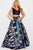 JVN59098 Off-Shoulder Print Ballgown