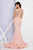 BEADED FLORAL APPLIQUE EVENING DRESS
