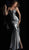 Jovani - 57990 Ruched Sweetheart Metallic Sheath Gown in Silver