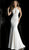 Jovani - 59907 Sleeveless Halter Mermaid Dress With Front Keyhole in Ivory