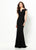 Montage by Mon Cheri - 219987W Embellished V-neck Trumpet Dress In Black